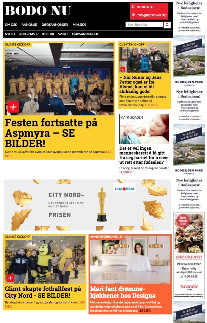Slik ser Bodø Nu ut på nett. Nå vil de selge samme løsning til andre.