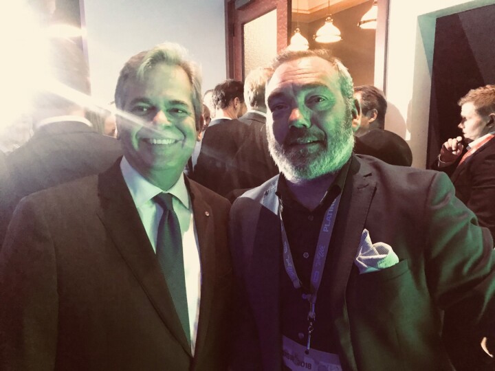 Fredrik Syversen og Austins borgermester Steve Adler.