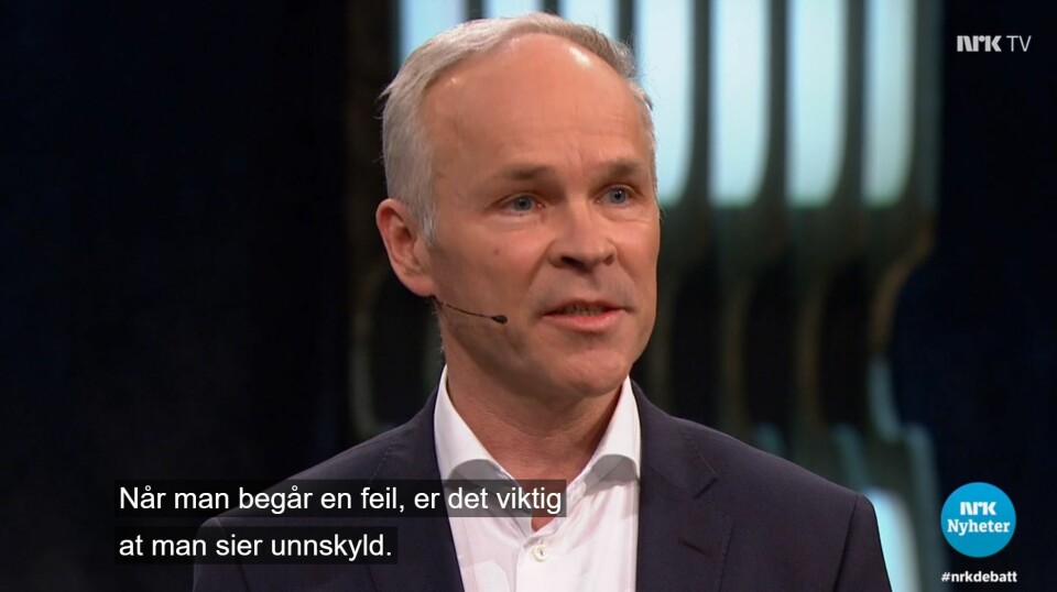 Jan Tore Sanner under Debatten i går.