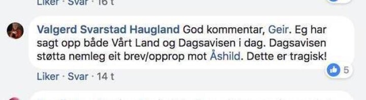Den tidligere KrF-lederen på Facebook.