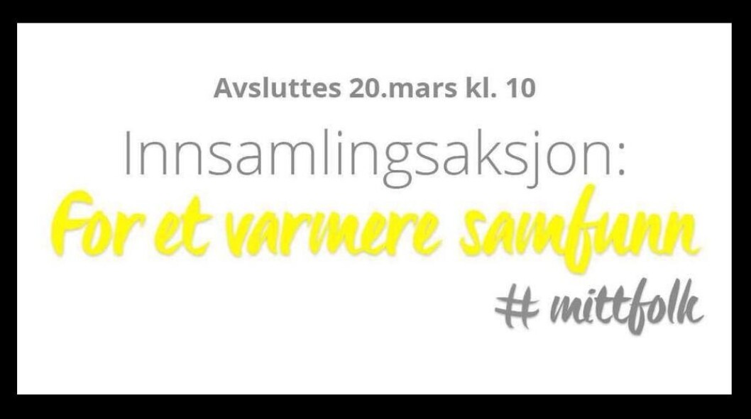 Slik ble innsamlingsaksjonen presentert forrige uke. Slik ble innsamlingsaksjonen presentert forrige uke.