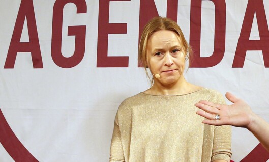 Sjefredaktør Irene Halvorsen i Nationen, her på en debatt for noen år siden. Sjefredaktør Irene Halvorsen i Nationen, her på en debatt for noen år siden.