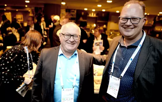 Generalsekretær Rune Hetland og styreleder Tomas Bruvik i Landslaget for lokalaviser - på helgas landsmøte i Bodø.