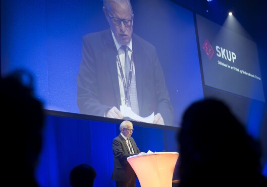Juryleder Bernt Olufsen i SKUP - her fra konferansen i 2018. Juryleder Bernt Olufsen i SKUP - her fra konferansen i 2018.