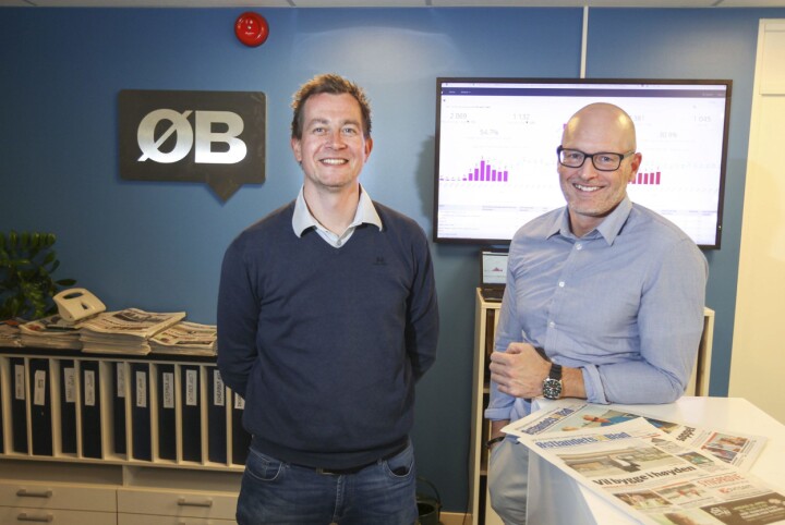 Anders Nordheim Dahl (t.v.) blir nyhetsredaktør i Østlandets Blad. Martin Gray er fornøyd med ansettelsen.