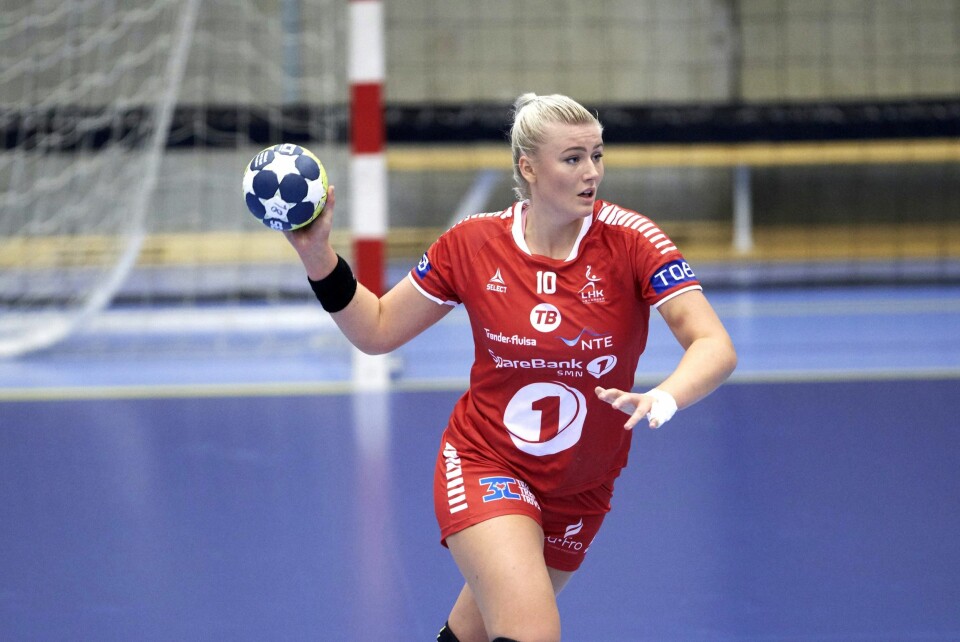 Sara Rønningen - her i aksjon for Levanger Håndballklubb.