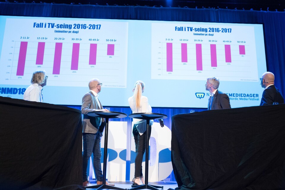 Fra TV-toppmøtet under Nordiske Mediedager mai 2018. Fra TV-toppmøtet under Nordiske Mediedager mai 2018.