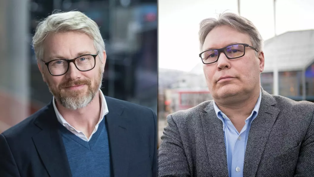 TV 2-sjef Olav Sandnes og politisk redaktør Skjalg Fjellheim i Nordlys.