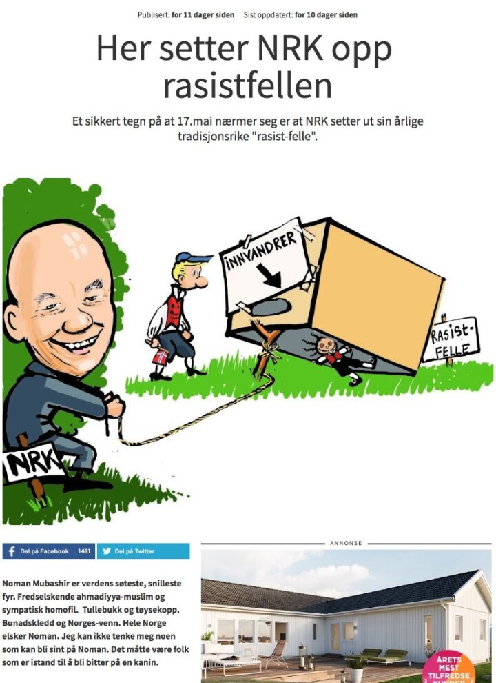 Det omtalte innlegget.