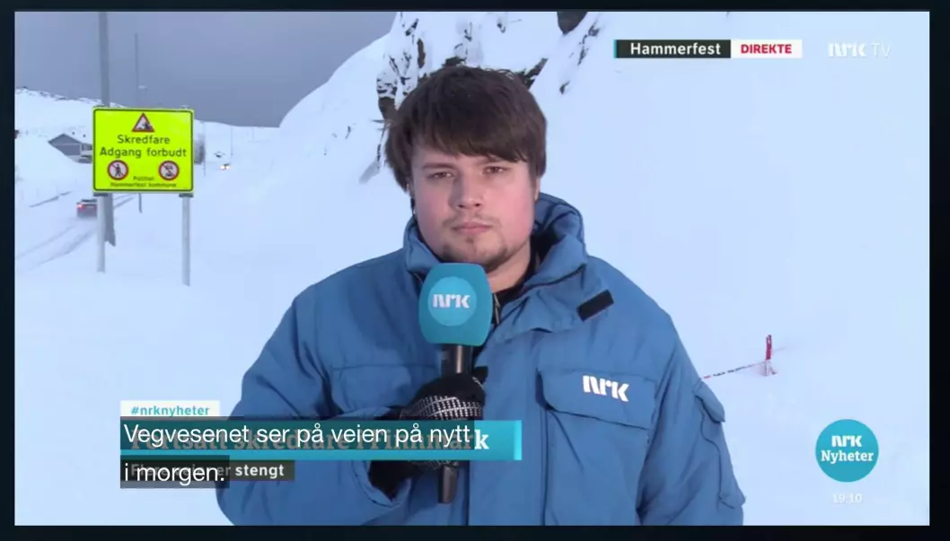 NRK-journalist Eskil Wie på jobb i Finnmark.