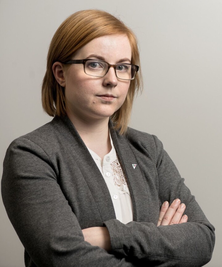 Åshild Pettersen, kvinnepolitisk leder i SV. Åshild Pettersen, kvinnepolitisk leder i SV.
