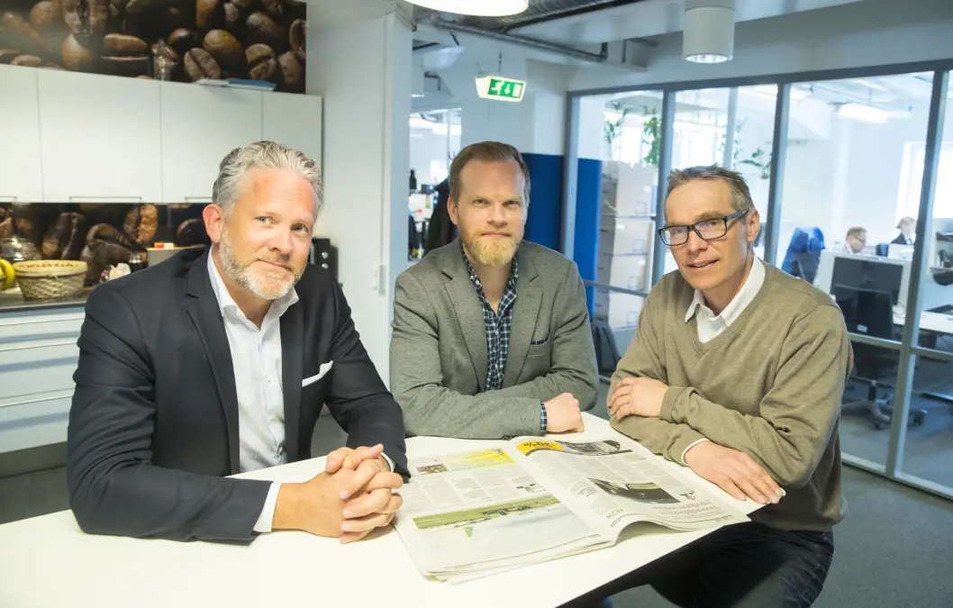 SATSER PÅ AI: Espen Viskjer (Norgessjef Retriever), Claes Lyth Walsø (CIO Retriever) og Jon Atle Gulla (Professor NTNU). SATSER PÅ AI: Espen Viskjer (Norgessjef Retriever), Claes Lyth Walsø (CIO Retriever) og Jon Atle Gulla (Professor NTNU).