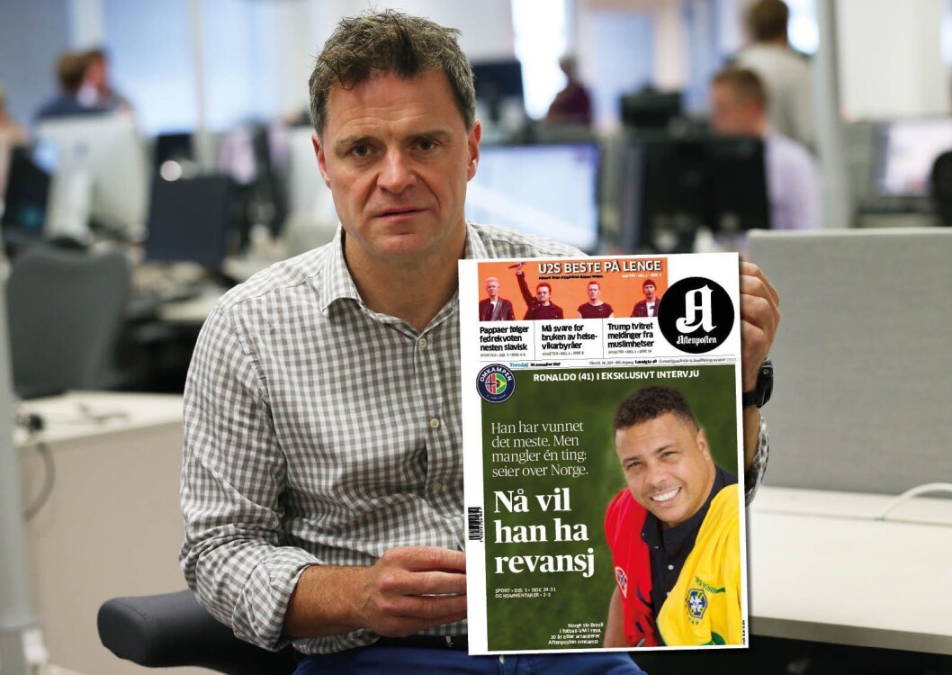 Espen Egil Hansen og Aftenposten har brukt mye tid og plass på «Omkampen» det siste halve året. INNFELT: Forsiden 30. november 2017. (Ja, bildet er en montasje. I originalbildet fra høsten 2016 er det brevet til Mark som holdes opp). Espen Egil Hansen og Aftenposten har brukt mye tid og plass på «Omkampen» det siste halve året. INNFELT: Forsiden 30. november 2017. (Ja, bildet er en montasje. I originalbildet fra høsten 2016 er det brevet til Mark som holdes opp).