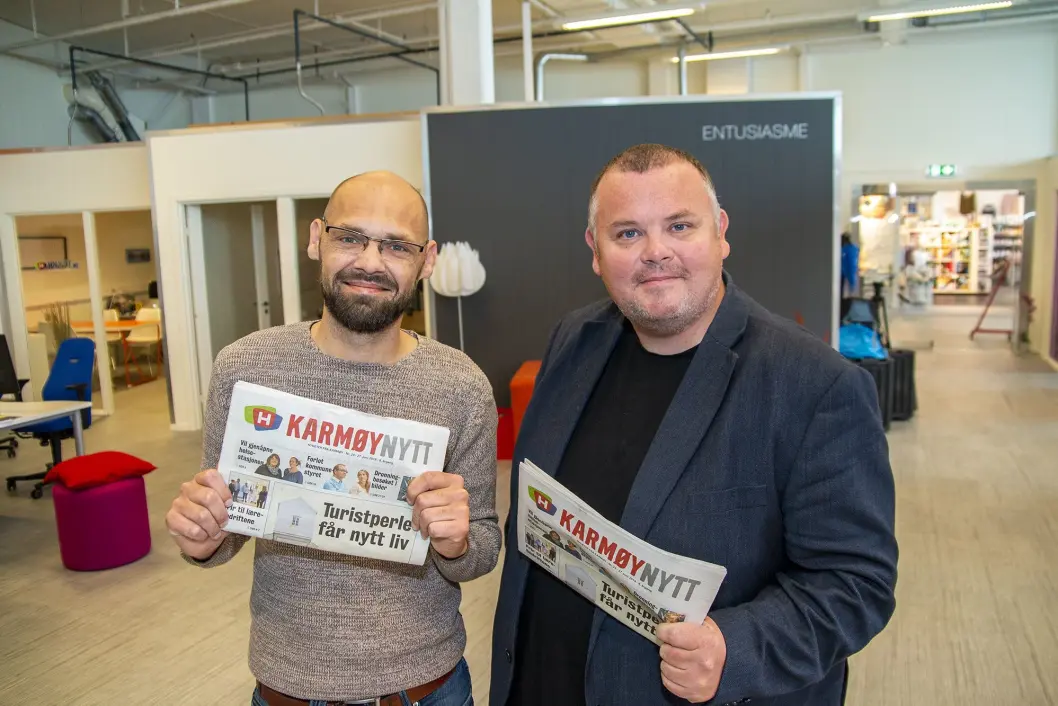 Daglig leder Jarle Tollaksen og ansvarlig redaktør, Øystein Merkesvik. Daglig leder Jarle Tollaksen og ansvarlig redaktør, Øystein Merkesvik.