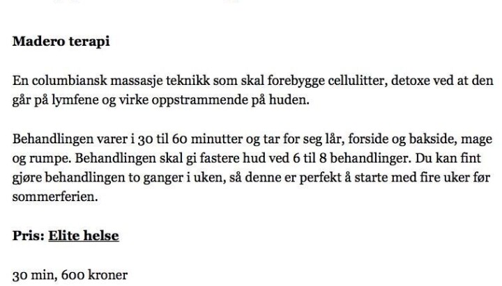 Utdrag fra artikkelen i ELLE.