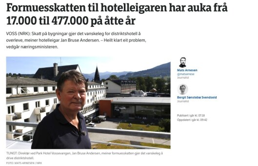 Faksimile fra NRK. Faksimile fra NRK.