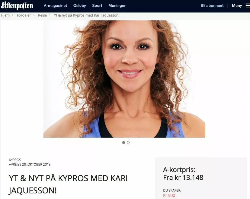 Slik ble kampanjen promotert overfor Aftenpostens kunder.