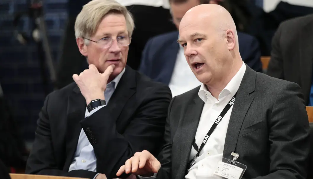 Birger Magnus (t.v.) styreleder i NRK og Thor Gjermund Eriksen kringkastingssjef i NRK. Arkivfoto Birger Magnus (t.v.) styreleder i NRK og Thor Gjermund Eriksen kringkastingssjef i NRK. Arkivfoto