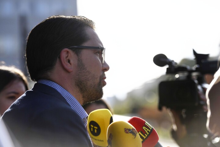 Sverigedemokraternas partileder Jimmie Åkesson (SD) i Stockholm.Foto: Henrik Montgomery / TT kod 10060