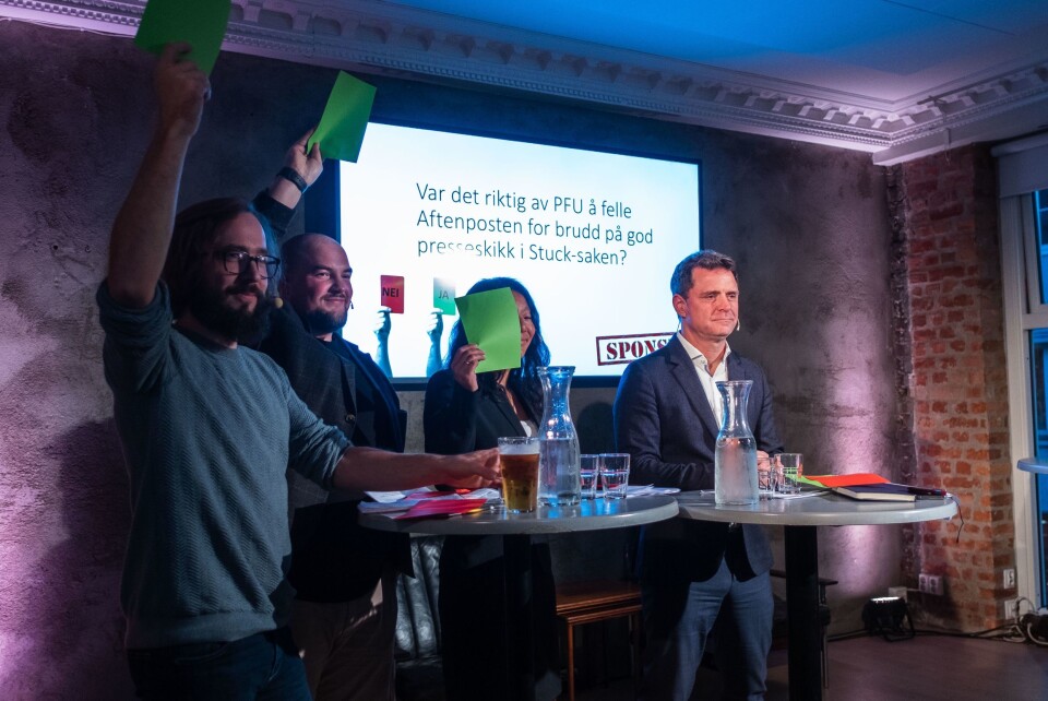 Harald Klungtveit, Erik Waatland, Anne Weider Aasen og Espen Egil Hansen under debatten torsdag kveld. Harald Klungtveit, Erik Waatland, Anne Weider Aasen og Espen Egil Hansen under debatten torsdag kveld.