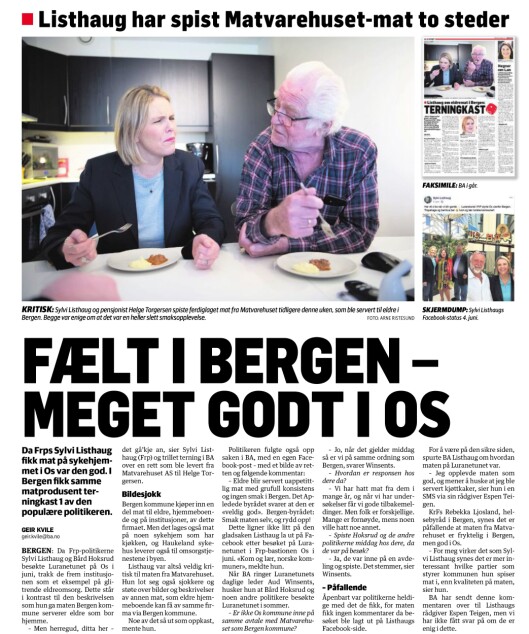 Faksimile fra Bergensavisen. Faksimile fra Bergensavisen.