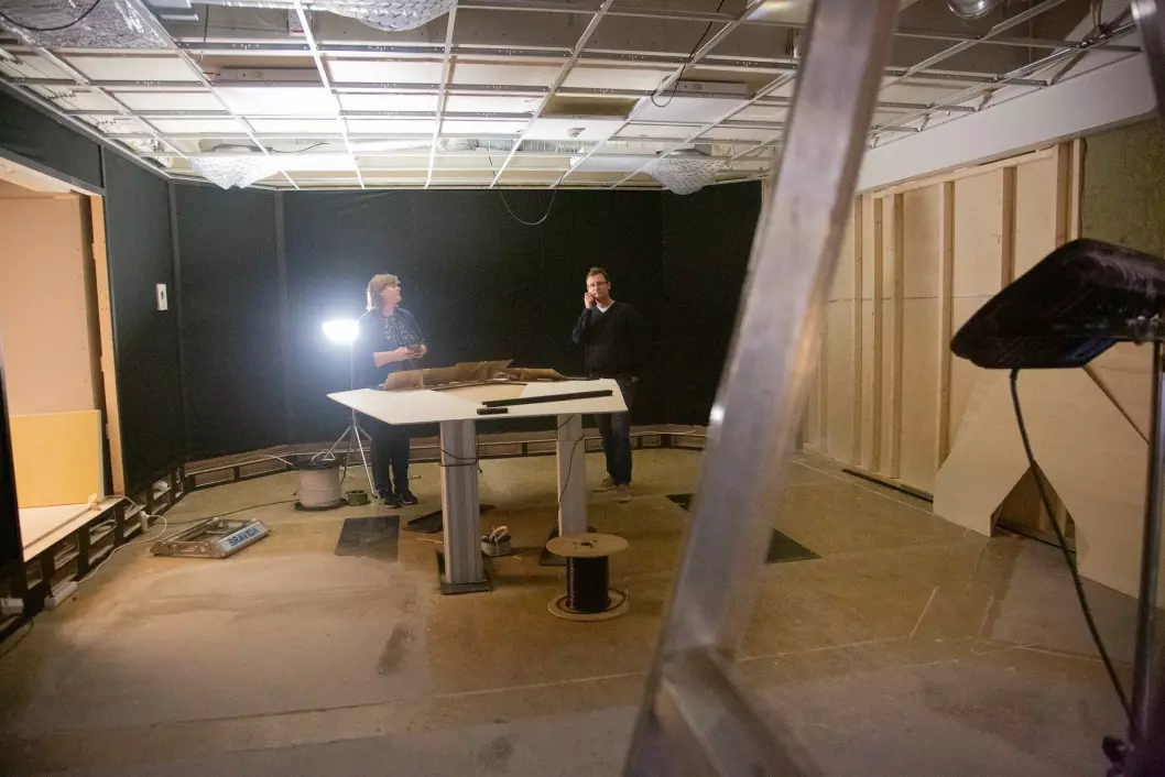 Det nye studioet til Dagsnytt 18 og Nyhetsmorgen på Marienlyst. Det vil stå ferdig i 2019.
