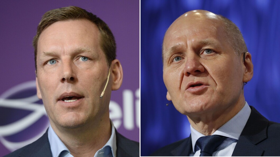 Sigve Brekke og Johan Dennelind fra Telenor og Telia. Begge fotografert ved en tidligere anledning. Sigve Brekke og Johan Dennelind fra Telenor og Telia. Begge fotografert ved en tidligere anledning.