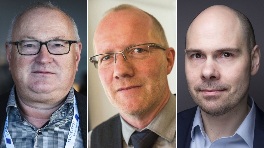 Rune Hetland (LLA), Arne Jensen (Nored) og Anders Opdahl (Amedia). Rune Hetland (LLA), Arne Jensen (Nored) og Anders Opdahl (Amedia).
