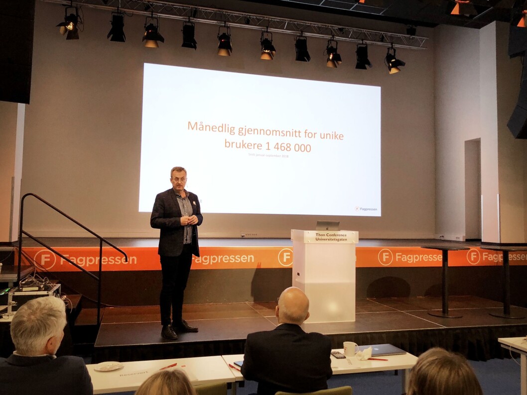 Adm. direktør Per Brikt Olsen i Fagpressen kunne i dag på Fagpressedagen legge fram den første digitale målingen av Fagpressen, med tall fra Comscore Adm. direktør Per Brikt Olsen i Fagpressen kunne i dag på Fagpressedagen legge fram den første digitale målingen av Fagpressen, med tall fra Comscore