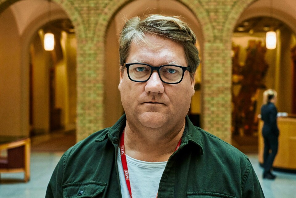 Eirik Mosveen, politisk journalist i VG. Bildet er tatt i Stortingets vandrehall ved en tidligere anledning.