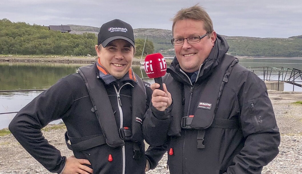 Odd-Marcus Grøtte Pedersen (t.v) og iFinnmark-journalist Tom Ivar Lunga under Arctic Race of Norway sommeren 2018. Foto: Stian Eliassen Odd-Marcus Grøtte Pedersen (t.v) og iFinnmark-journalist Tom Ivar Lunga under Arctic Race of Norway sommeren 2018. Foto: Stian Eliassen