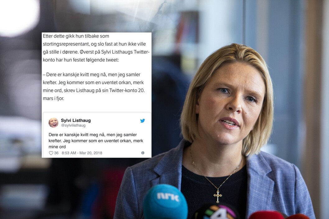 Nestleder Sylvi Listhaug i Fremskrittspartiet. Innfelt: NRKs artikkel før den ble endret. Nestleder Sylvi Listhaug i Fremskrittspartiet. Innfelt: NRKs artikkel før den ble endret.