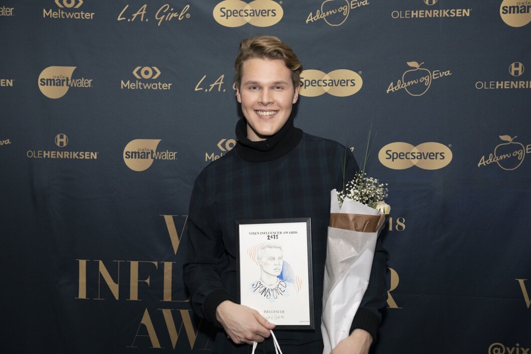 Vegard Harm stakk av med prisen for årets infuencer. Vegard Harm stakk av med prisen for årets infuencer.
