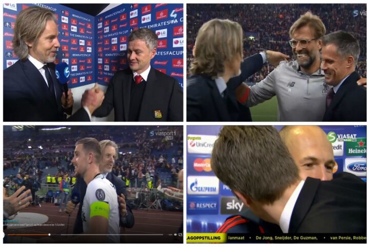 Jan Åge Fjørtoft i intervjuer med Ole Gunnar Solskjær, Jürgen Klopp, Jordan Henderson og Arjen Robben.