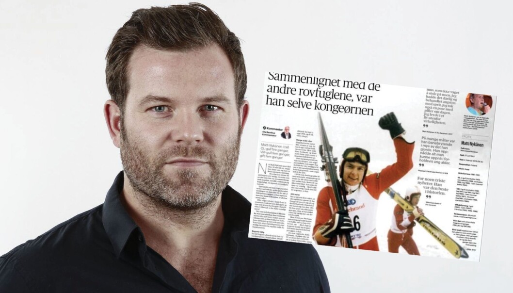 Sportssjef Eirik Fardal innrømmer at de landet på kulen med denne hopp-blemma. Sportssjef Eirik Fardal innrømmer at de landet på kulen med denne hopp-blemma.