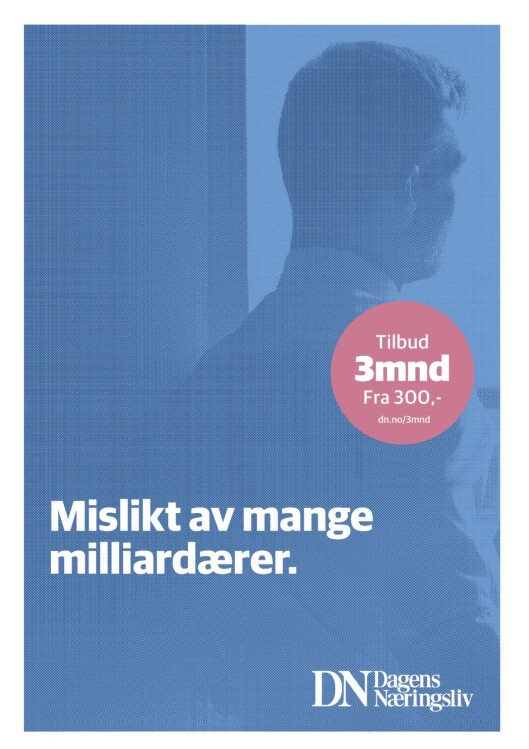 Dagens Næringslivs annonse i Klassekampen. Dagens Næringslivs annonse i Klassekampen.