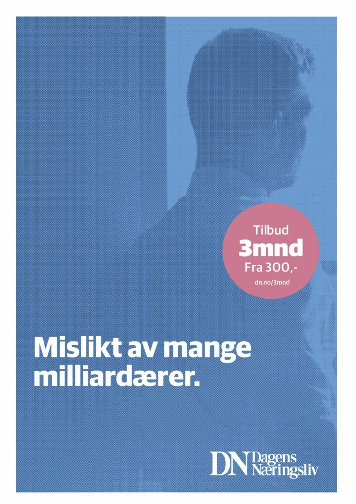 Dagens Næringslivs annonse i Klassekampen.