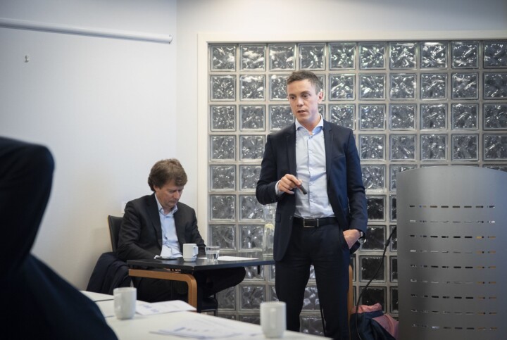Konsernsjef Per Axel Koch og CFO Per Olav Monseth i Polaris Media. Arkivfoto.