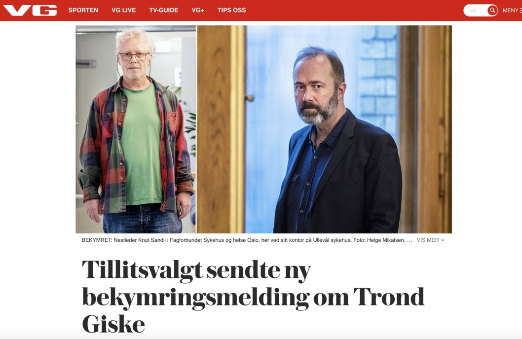 Faksimile fra VGs artikkel. Faksimile fra VGs artikkel.