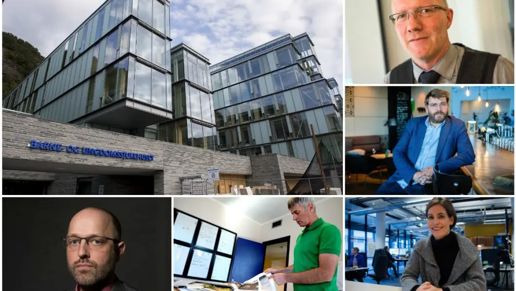 Haukeland Sjukehus. På biletet er NTB-sjefredaktør Mads Yngve Storvik, Sunnhordland-redaktør Magne Kydland, NRK Hordaland-redaktør Dyveke Buanes, Bergensavisen-redaktør Sigvald Sveinbjørnsson og generalsekretær i Norsk Redaktørforening, Arne Jensen. Haukeland Sjukehus. På biletet er NTB-sjefredaktør Mads Yngve Storvik, Sunnhordland-redaktør Magne Kydland, NRK Hordaland-redaktør Dyveke Buanes, Bergensavisen-redaktør Sigvald Sveinbjørnsson og generalsekretær i Norsk Redaktørforening, Arne Jensen.