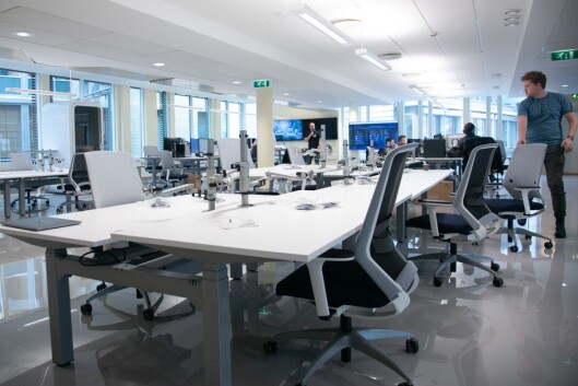 Finansavisens «news room» på Smestad i Oslo. Til høyre er Jon Trygve Hegnar i Hegnar Media. Finansavisens «news room» på Smestad i Oslo. Til høyre er Jon Trygve Hegnar i Hegnar Media.