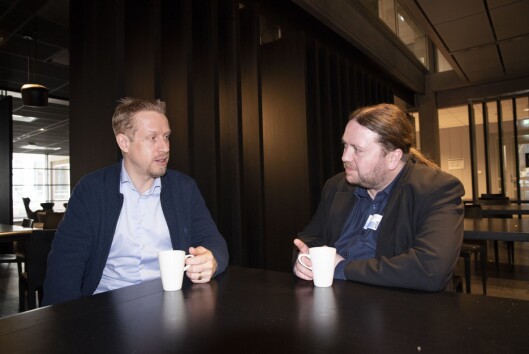 Redaktør Kristoffer Egeberg i Faktisk og journalist Tarjei Leer-Salvesen i Fædrelandsvennen. Redaktør Kristoffer Egeberg i Faktisk og journalist Tarjei Leer-Salvesen i Fædrelandsvennen.