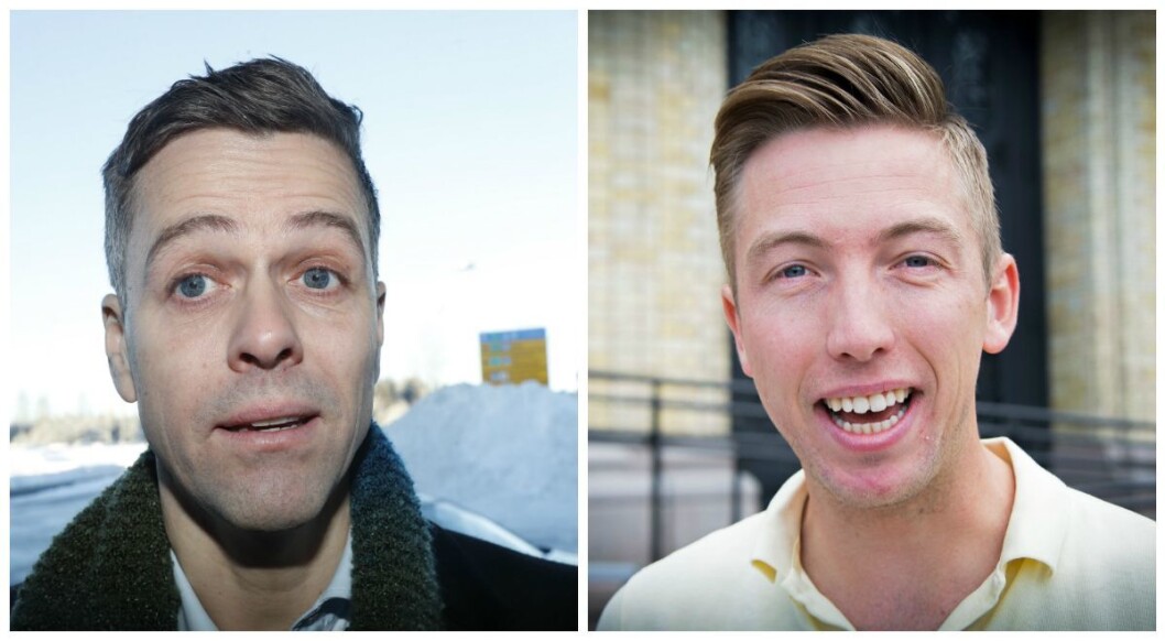 Stortingsrepresentant Knut Arild Hareide i KrF og politisk journalist Lars Joakim Skarvøy i VG. Stortingsrepresentant Knut Arild Hareide i KrF og politisk journalist Lars Joakim Skarvøy i VG.