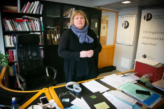 Generalsekretær i Norsk Presseforbund, Elin Floberghagen. Generalsekretær i Norsk Presseforbund, Elin Floberghagen.