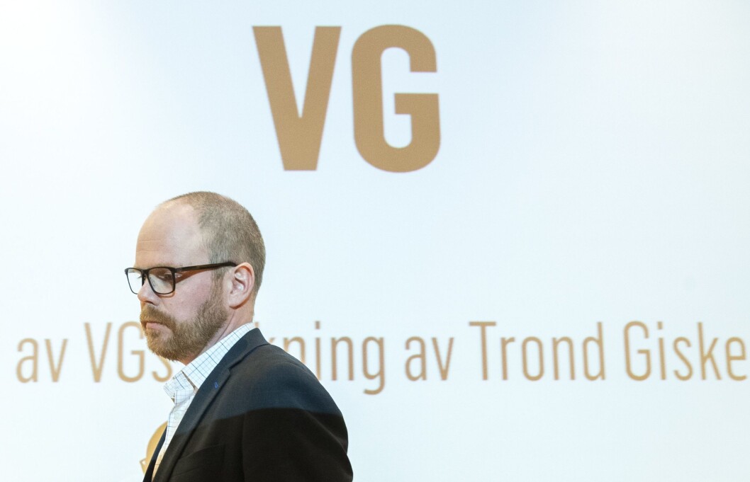 Sjefredaktør Gard Steiro under presentasjon av VGs egen evaluering av avisas dekning av den såkalte Giske-videosaken. Mediehuset legger fram evalueringen onsdag kveld.Foto: Berit Roald / NTB scanpix Sjefredaktør Gard Steiro under presentasjon av VGs egen evaluering av avisas dekning av den såkalte Giske-videosaken. Mediehuset legger fram evalueringen onsdag kveld.Foto: Berit Roald / NTB scanpix