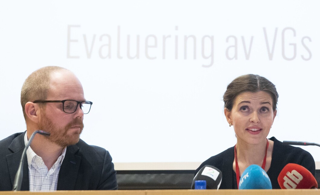 F.v: Sjefredaktør Gard Steiro og nyhetsredaktør Tora Bakke Håndlykken under VGs egen evaluering av avisas dekning av den såkalte Giske-videosaken er ferdig. Mediehuset legger fram evalueringen onsdag kveld. F.v: Sjefredaktør Gard Steiro og nyhetsredaktør Tora Bakke Håndlykken under VGs egen evaluering av avisas dekning av den såkalte Giske-videosaken er ferdig. Mediehuset legger fram evalueringen onsdag kveld.