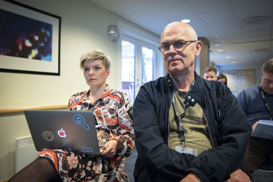 Styreleder Silje S. Skiphamn og sekretariatsleder John Bones i SKUP. Her under årsmøtet 29. mars 2019. Styreleder Silje S. Skiphamn og sekretariatsleder John Bones i SKUP. Her under årsmøtet 29. mars 2019.