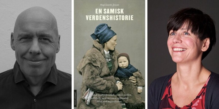 Journalist Hugo Lauritz Jenssen, boka «En samisk verdenshistorie» og forsker Cathrine Baglo.