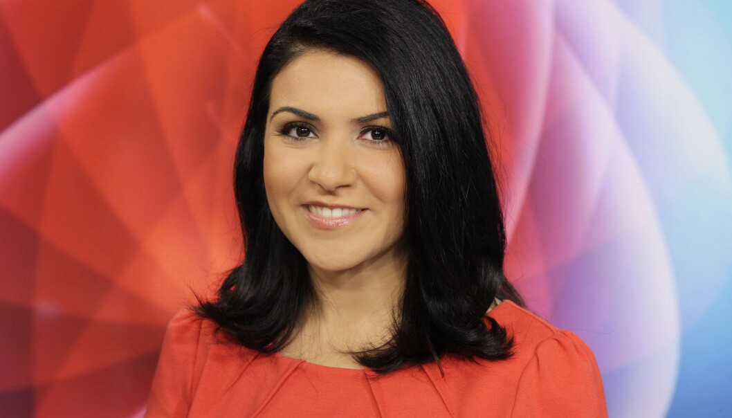 Programleder Rima Iraki i NRK Dagsrevyen. Programleder Rima Iraki i NRK Dagsrevyen.