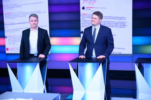 Per-Willy Amundsen (FrP) og Lars Akerhaug (Resett) i debatt om Resett i vår. Per-Willy Amundsen (FrP) og Lars Akerhaug (Resett) i debatt om Resett i vår.